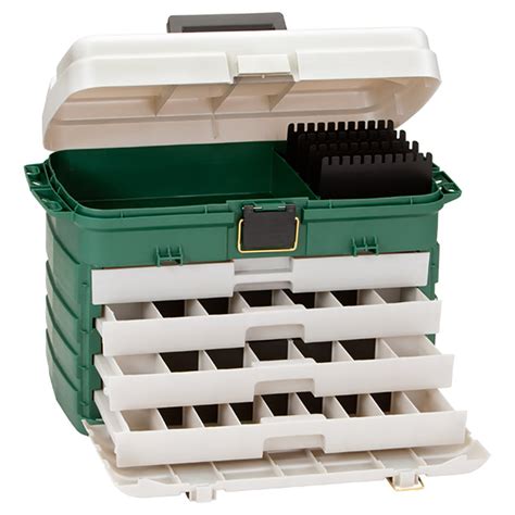 plano 4-drawer green metallic/silver tackle box|plano 758005 tackle box.